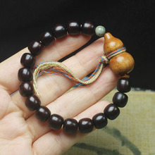 血檀老型珠9mm手串花梨木葫芦手链男女森系简约佛珠念珠文玩批发