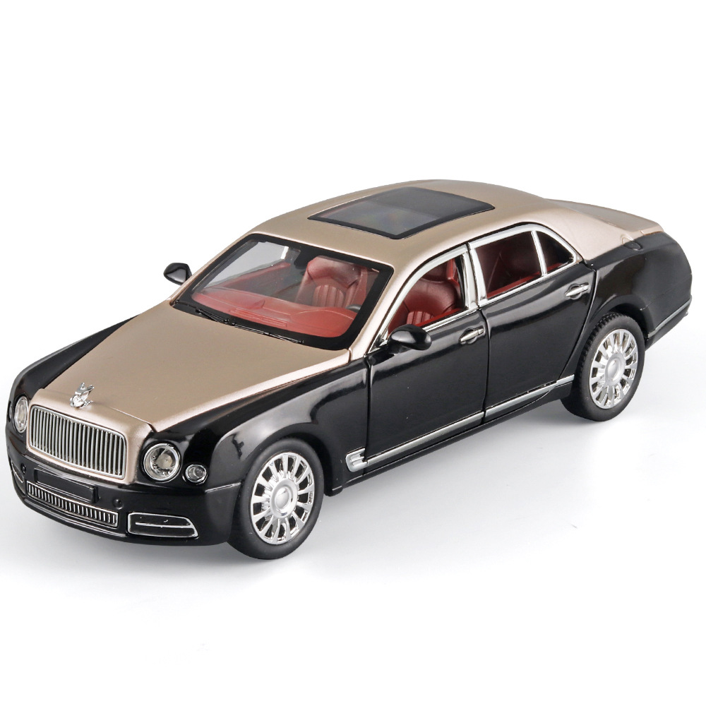 1:24 Bentley mushang aleación modelo de coche Tire hacia atrás el sonido y la luz con techo estrellado simulación modelo de coche decoración de los niños Juguetes