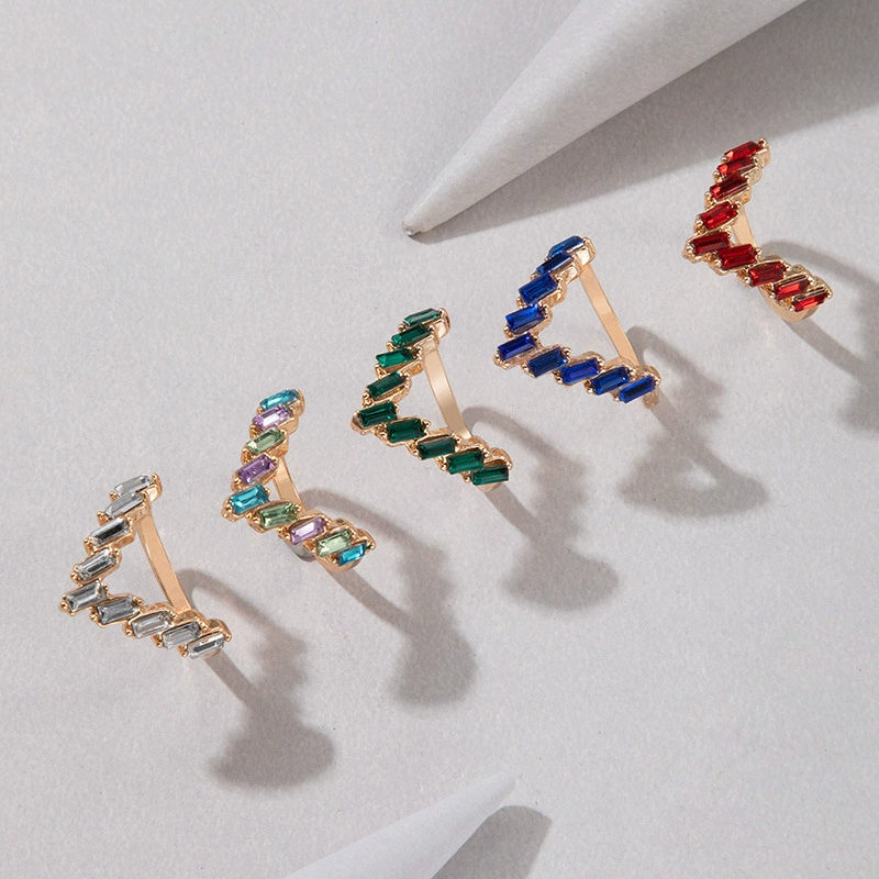 Партия модное кольцо с gemstone с цирконом, градиент, европейский стиль