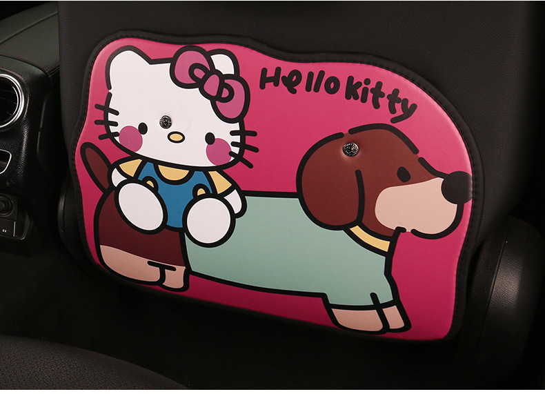Women's Cute Cartoon Kitten Car Seat Back Anti-Kick Pad Car Seat Back Anti-Fouling Pad Rear Anti-Dirty Pad