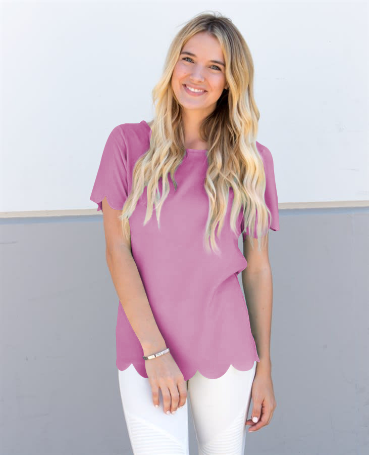 solid color round neck pullover loose short-sleeved T-shirt NSMID128537