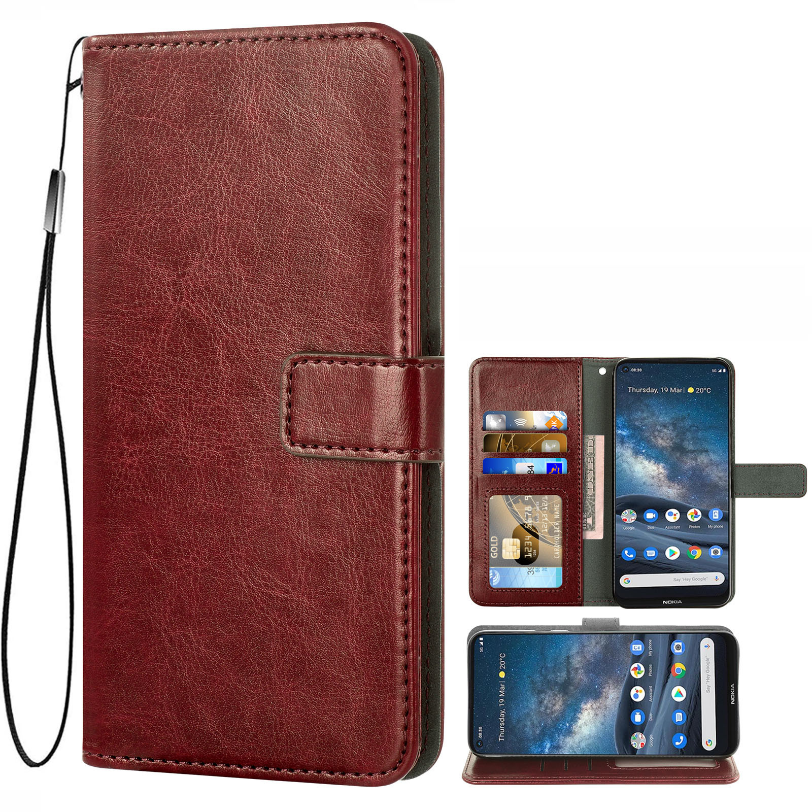 Suitable for Nokia Nokia8.3 a generation of magnetic bracket wallet Crazy Horse pattern mobile phone protection leather case