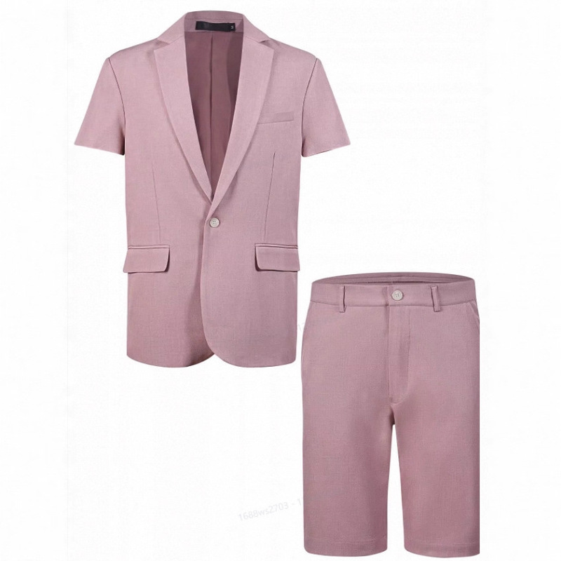 Cross-Border Amazon Aliexpress Hot-Selling Short-Sleeved Summer Men's Casual Two-Piece Suit New Fashion Set