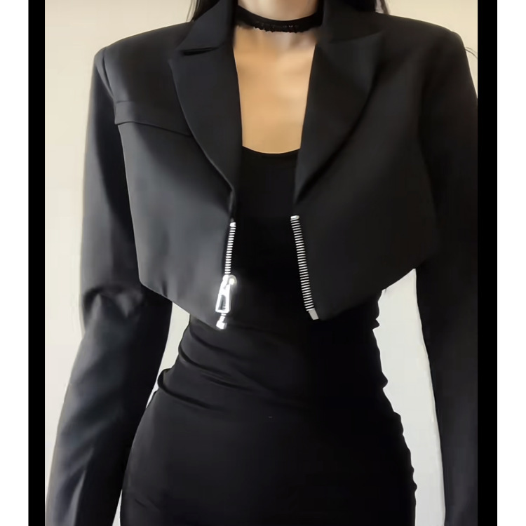 Minimalist Korean-Style Simple Base Dress Short Two-Piece Set Autumn Hot Girl Ins-Style Blazer with Hip-Hugging Design
