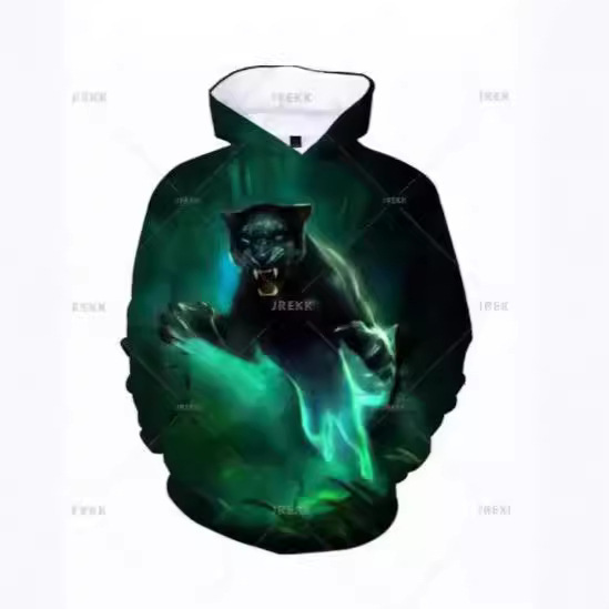 Black Leopard Print 3D Men's Sweater Fashion Jersey Outdoor Street Clothing Great Quotation Source Factory