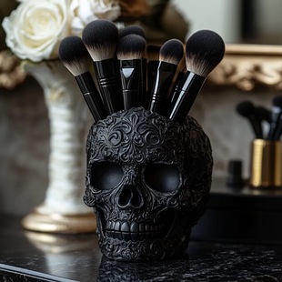 Amazon Independent Site Hot Product Skull Makeup Brush Holder Skull Makeup Brush Holder