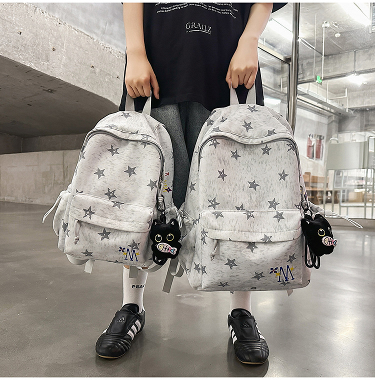 Star Print Lightweight Laptop Travel Nylon Backpack 46
