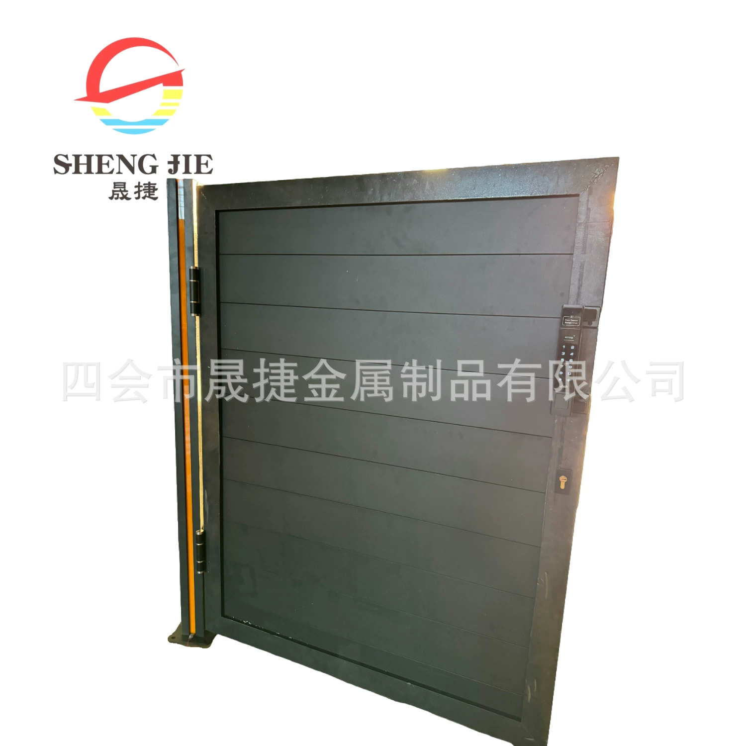 Алюминиевый двор виллы двойной открытый ворота Алюминиевый двор ворота WPC забор колонны светодиодные электрические раздвижные двери