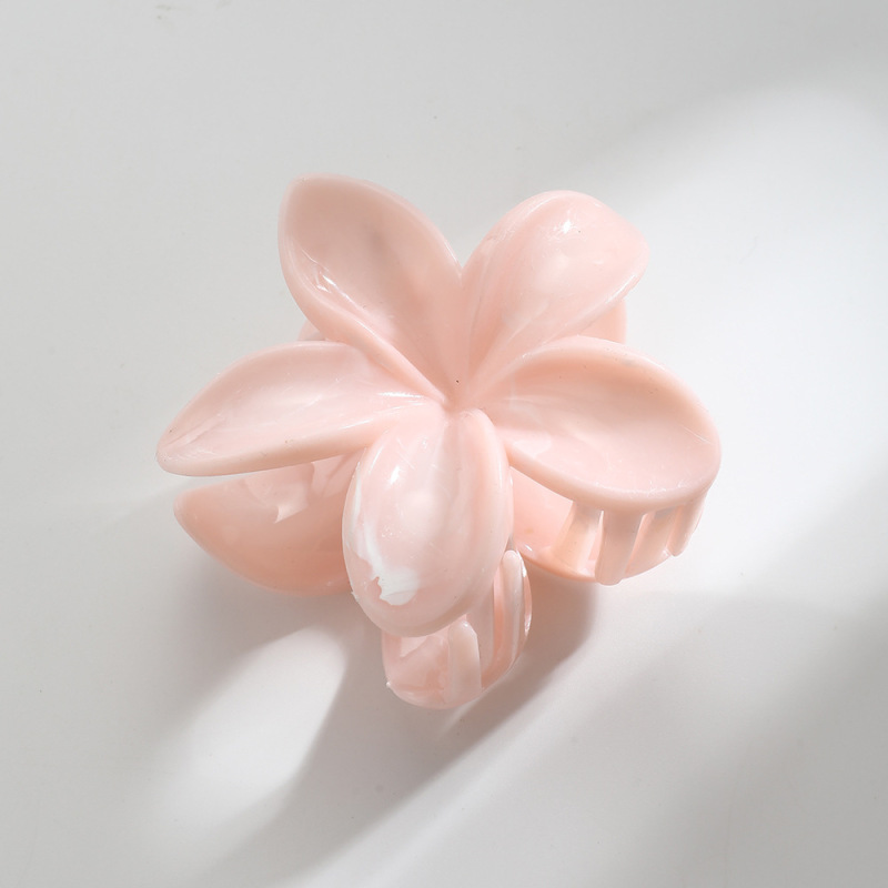 跨境欧美热销双色鸡蛋花发夹套装紫荆花朵抓夹女度假后脑勺鲨鱼夹|undefined
