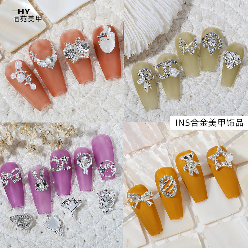 Hot Selling Manicure Diamond Silver Bow Jewelry Three-Dimensional Flash Diamond Nail Polish Decorative Diamond Finished Nail Set Decoration Hot Selling Manicure Diamond Silver Bow Jewelry Three-Dimensional Flash Diamond Nail Polish Decorative Diamond Finished Nail Set Decoration