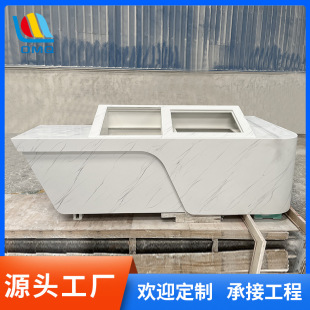 Factory wholesale acrylic board imitation natural marble stone hospital nurse desk reception desk shaped countertop integrated