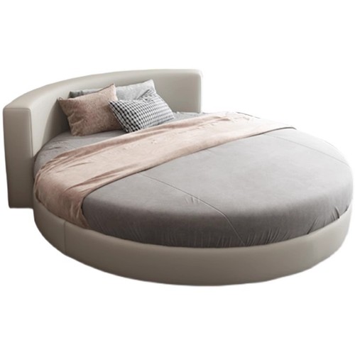 Round Bed Hotel Homestay Princess Erotic Bed Modern Minimalist Large Master Bedroom Leather Bed
