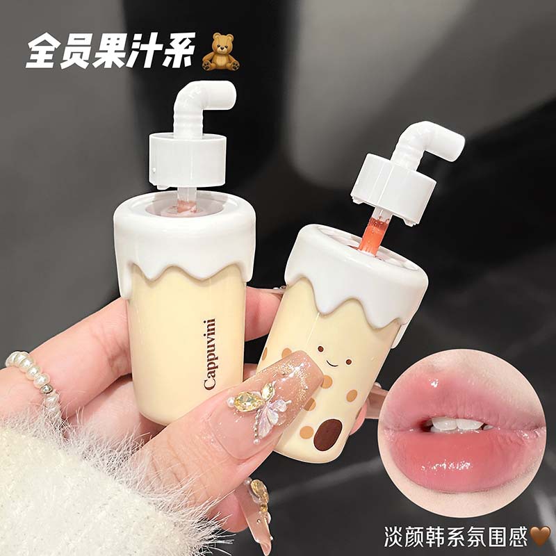 CAPPUVINI té de leche de perla esmalte de labios esmalte de mujer textura de espejo de agua limpia lápiz labial transfronterizo maquillaje al por mayor