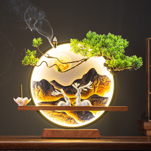 TV cabinet decoration, lucky ceramics, white deer, a pair of Chinese-style family cupboards, lamp circles, Jiangshan ornaments, entrance crafts