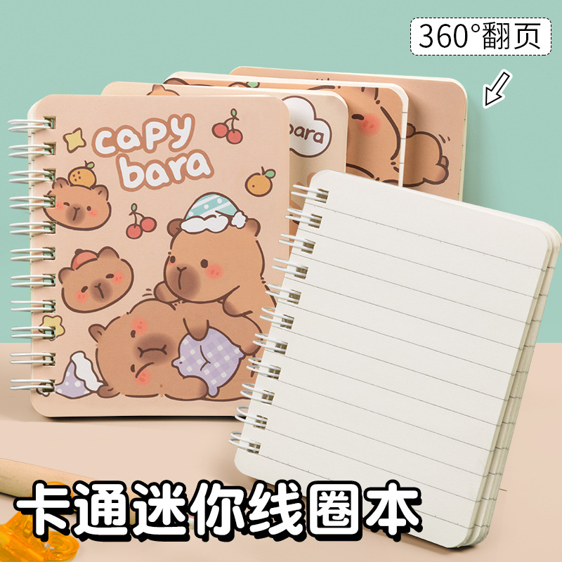 Cuaderno de bobina de dibujos animados, mini bolsillo lindo de alto valor, cuaderno pequeño, premio de cuaderno portátil A7, regalo para estudiantes