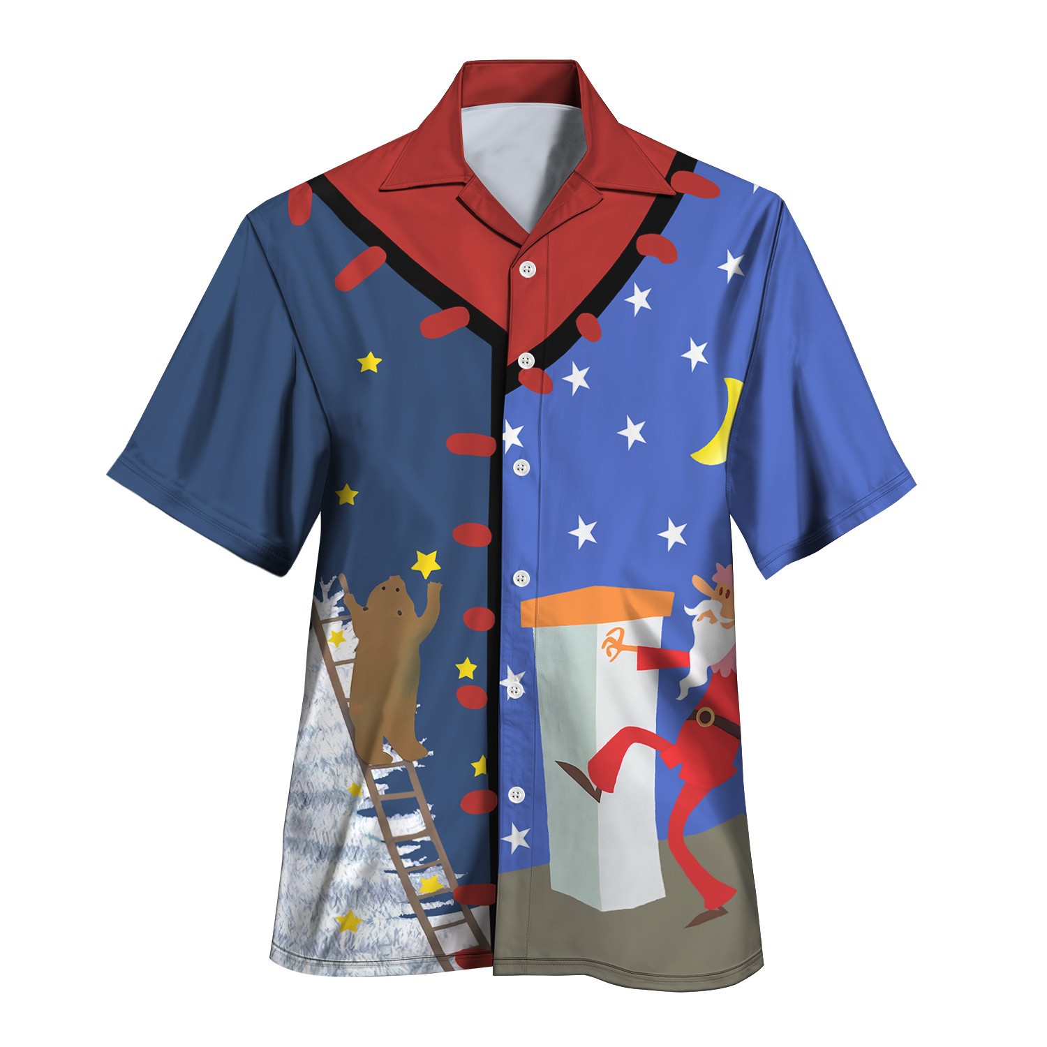 Comercio exterior transfronterizo AliExpress verano nuevo estilo azul vitalidad juvenil estilo universitario camisa de cuello cubano de manga corta MB33