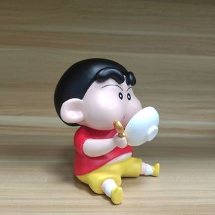 Crayon Shin-Chan Face-Punching Foodie Shin-Chan Trendy Figurine Cartoon Anime Desktop Accessory Collectible Toy