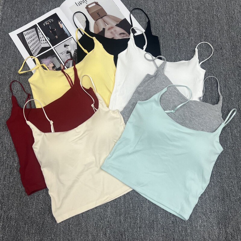 702# Live Explosions Camisole Women's One Cup Simple Beautiful Back Adjustable Shoulder Strap Skinny Base Underwear