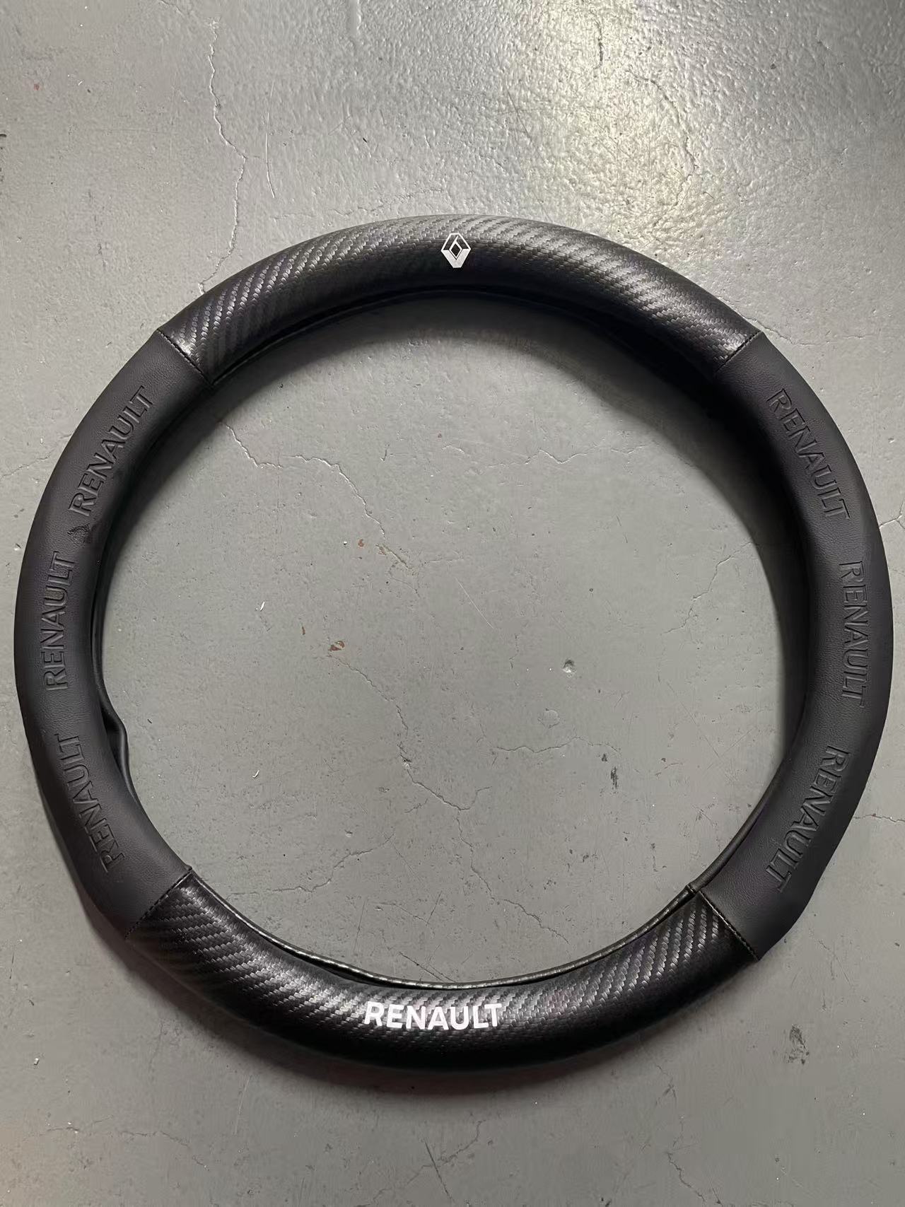 Cross-Border Carbon Fiber Steering Wheel Cover 5D Embossed Logo Car Logo Electric Car Handlebar Cover Cross-Border Steering Wheel Modification Product