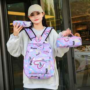 New backpack cute large-capacity primary and secondary school sports leisure travel three-piece combination bag