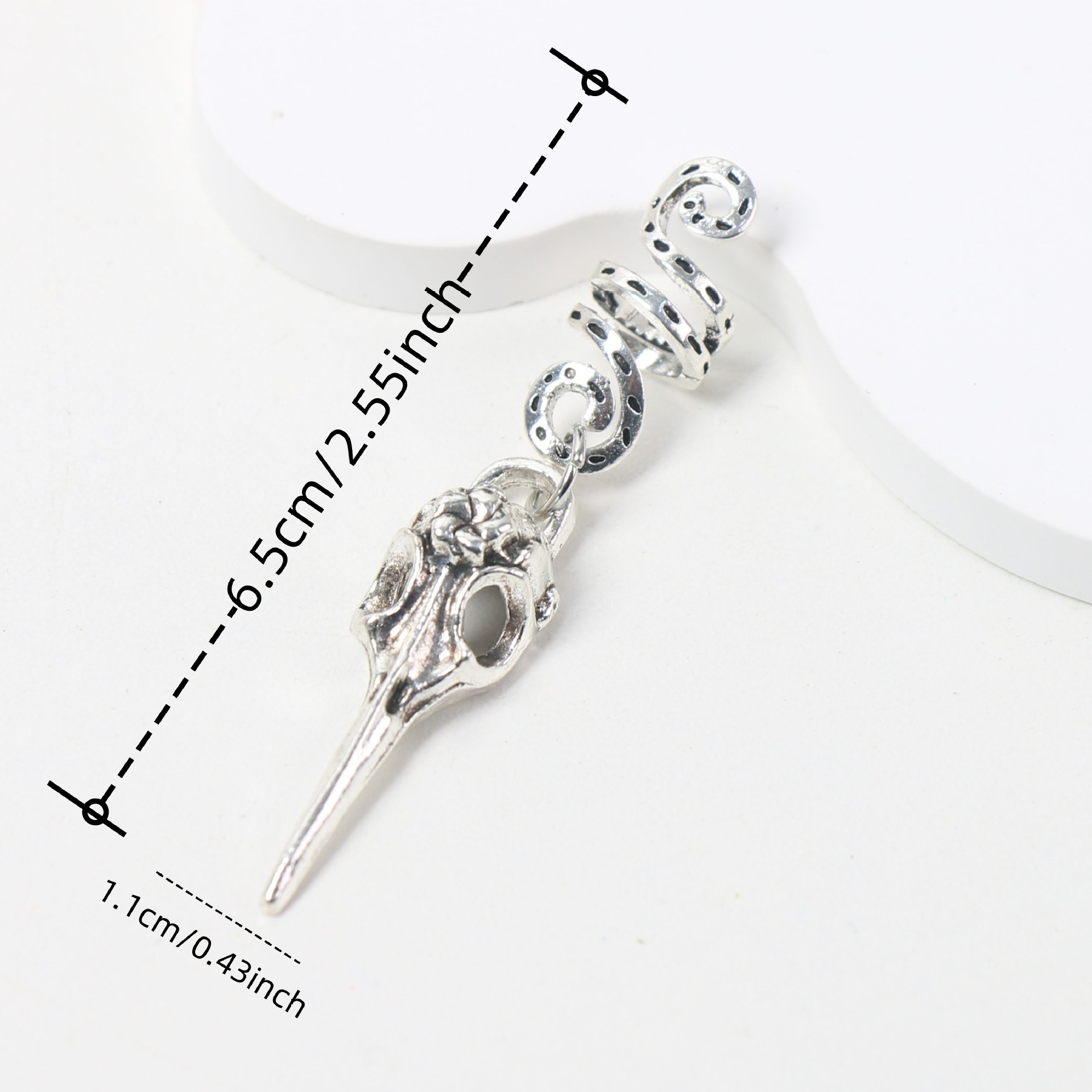 Gothische haarspeld met schedel en kraai voor dames retro legering_voghion.com