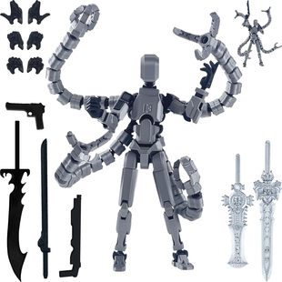 Cross-border explosions lucky doll T13 joint movable 3D printing doll DIY ornaments (doll assembly completed)