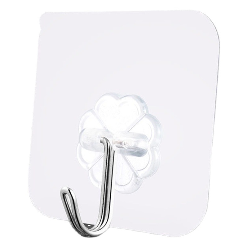 Hook hook transparent strong adhesive non-perforated clothes hook wholesale load-bearing seamless paste kitchen health hook to avoid