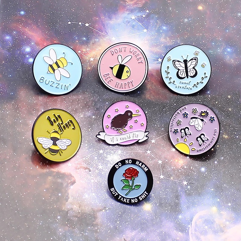 Daily Occasion Alloy Material Cute Pin Rose Butterfly Alloy Enamel Unisex Brooches