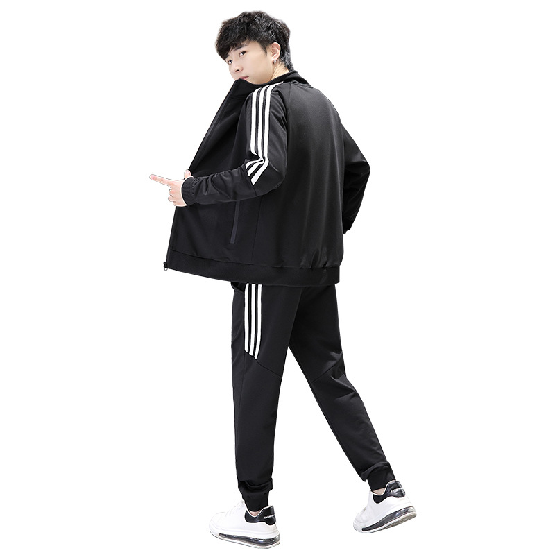 Primavera y otoño traje casual de los hombres moda coreana pantalones de abrigo de moda traje deportivo de dos piezas de moda al por mayor