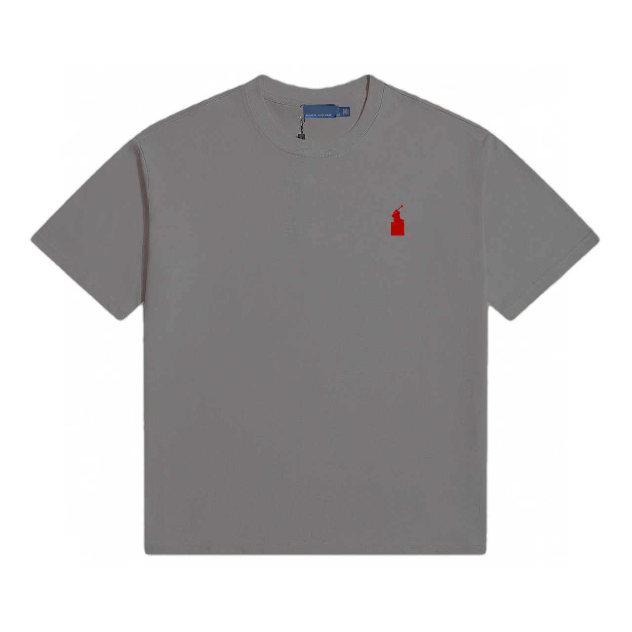 티셔츠 다크 그레이 레드 라벨