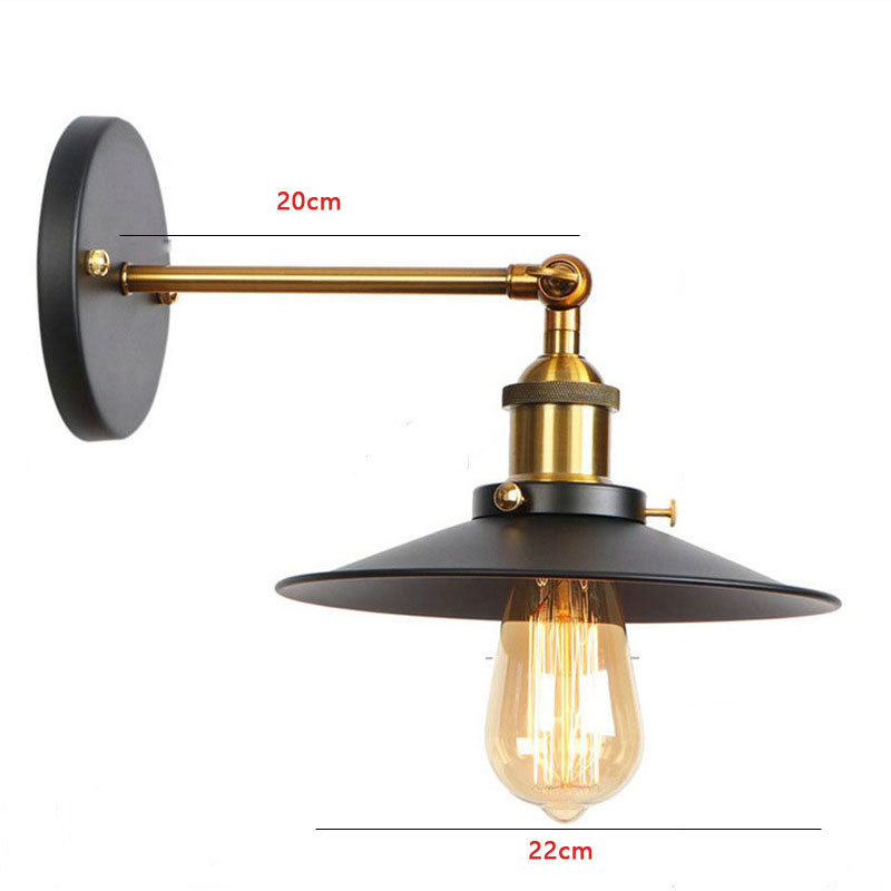 Luz de pared transfronteriza amazónica industrial de hierro forjado creativo balcón pasillo bar dormitorio retro lámpara de pared