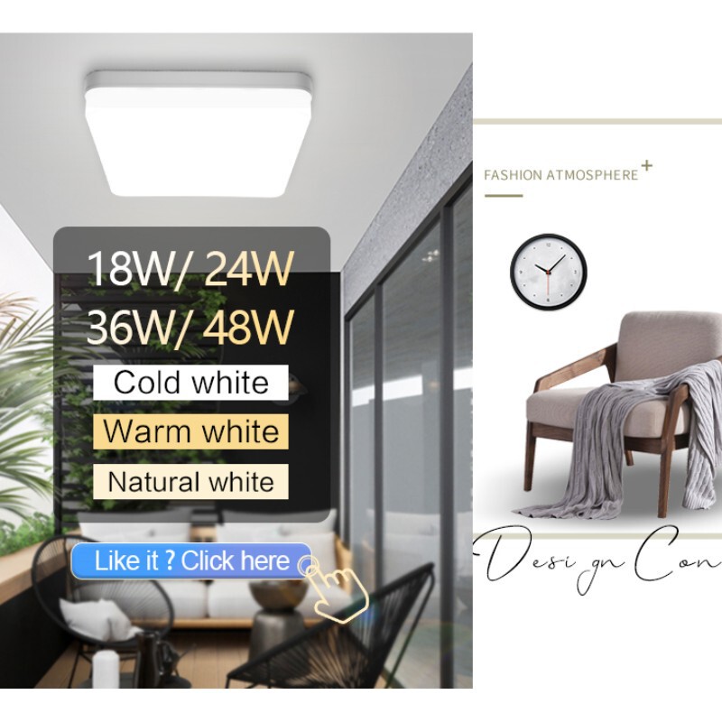 Living Room Lamp Ceiling Lamp Bedroom High Sense Round Panel Lamp Office Surface Mounted Square Ceiling Ceiling Lamp