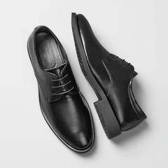 Black leather shoes for men, business formal, genuine leather, soft sole, British style, cowhide casual shoes, drop shipping, foreign trade, cross-border.