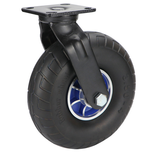 350-4 solid wheel rubber wheel silent caster directional flat cart 10-inch aluminum alloy heavy-duty universal wheel