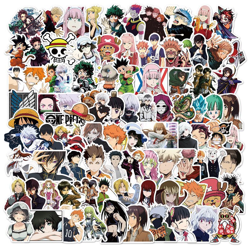 100 Japanese Hot Anime Collection Full-time Hunter Attack Giant Graffiti Sticker Waterproof Luggage Sticker