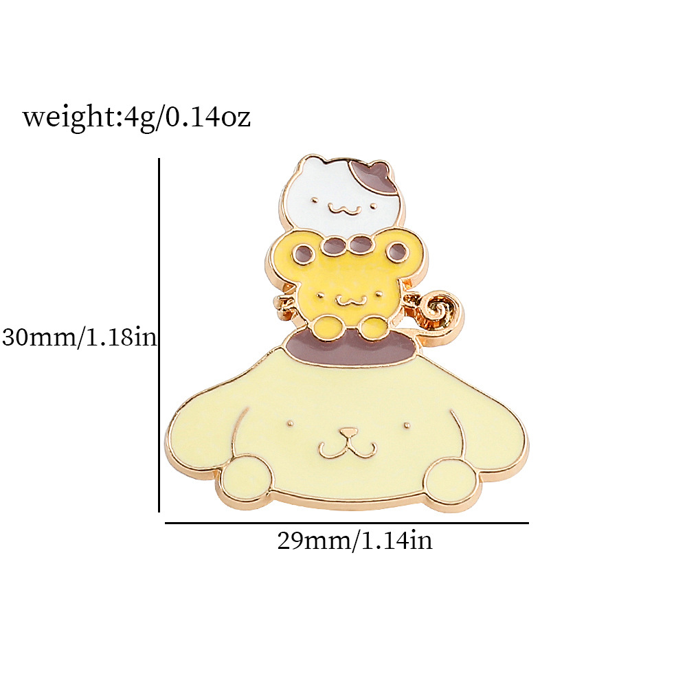 Venta caliente cien Sanrio serie de metal broche de dibujos animados coolomi Yugui perro KT gato todo-fósforo de moda insignia