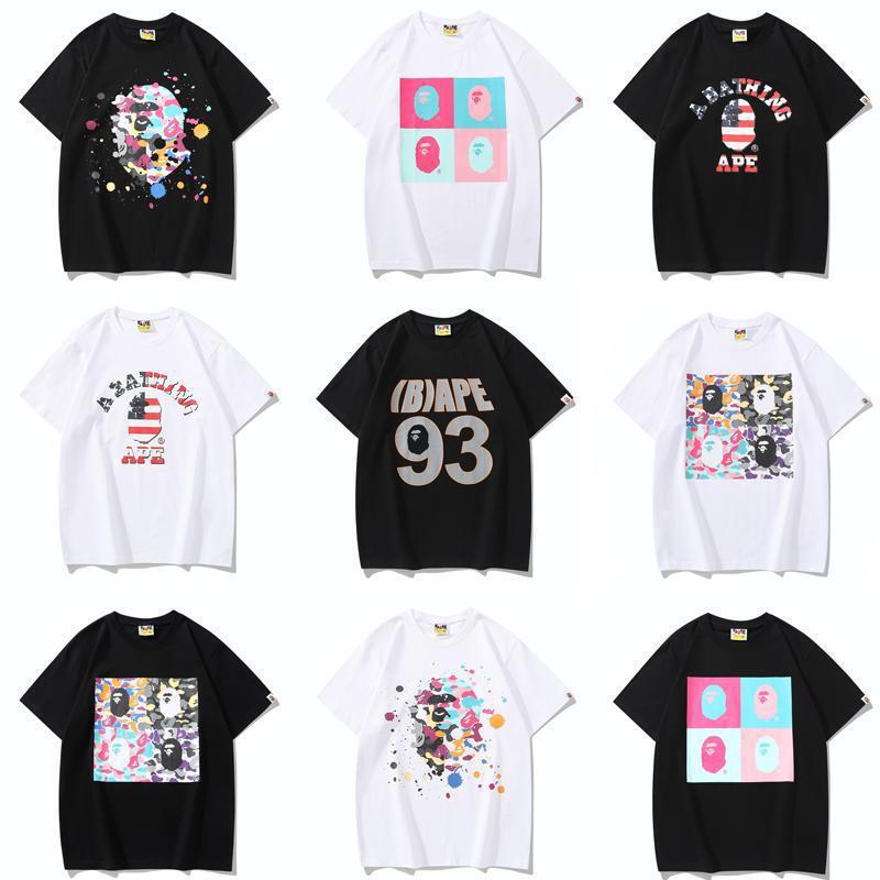 Japanese-Style Trendy Brand Ape Miami International Collaboration Loose Sports Camouflage Cotton Unisex Short-Sleeve T-Shirt Cross-Border