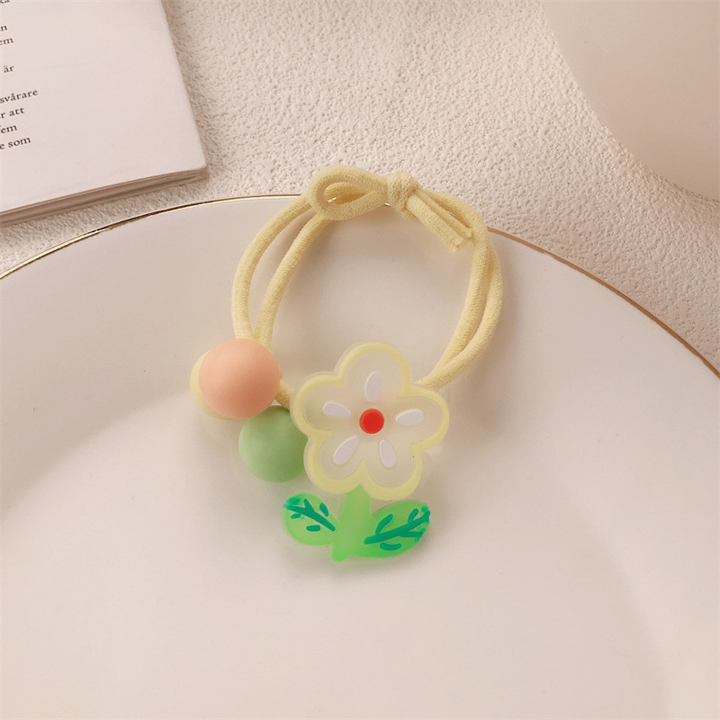 Chica dulce flor anillo de cabello adorable banda de goma de alta elástica cabello de cabello de cabello de cabello de cola de caballo al por mayor