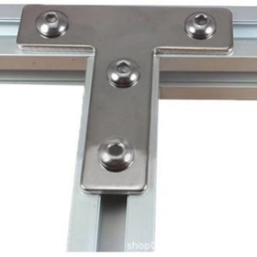 Placa de conexión cruzada en forma de L en forma de T 2020 / 3030 / 4040 / 4545 sección de aluminio pieza de conexión de esquina de ángulo recto