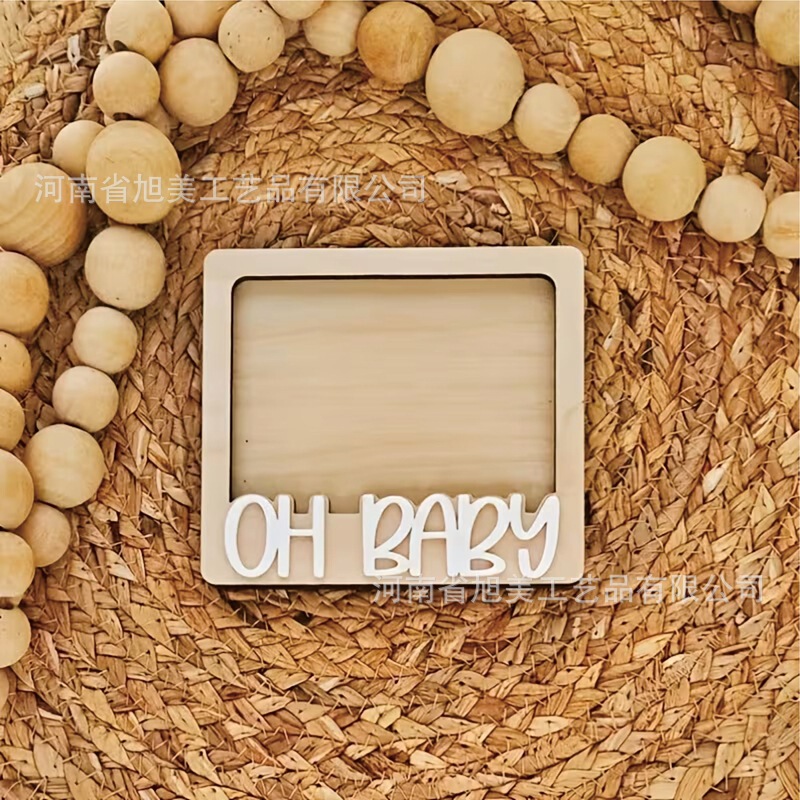 Cross-Border Ultrasonic Pregnancy Announcement Wooden Photo Frame for Pregnant Women, Creative Maternity Gift, Ultrasonic Pregnancy