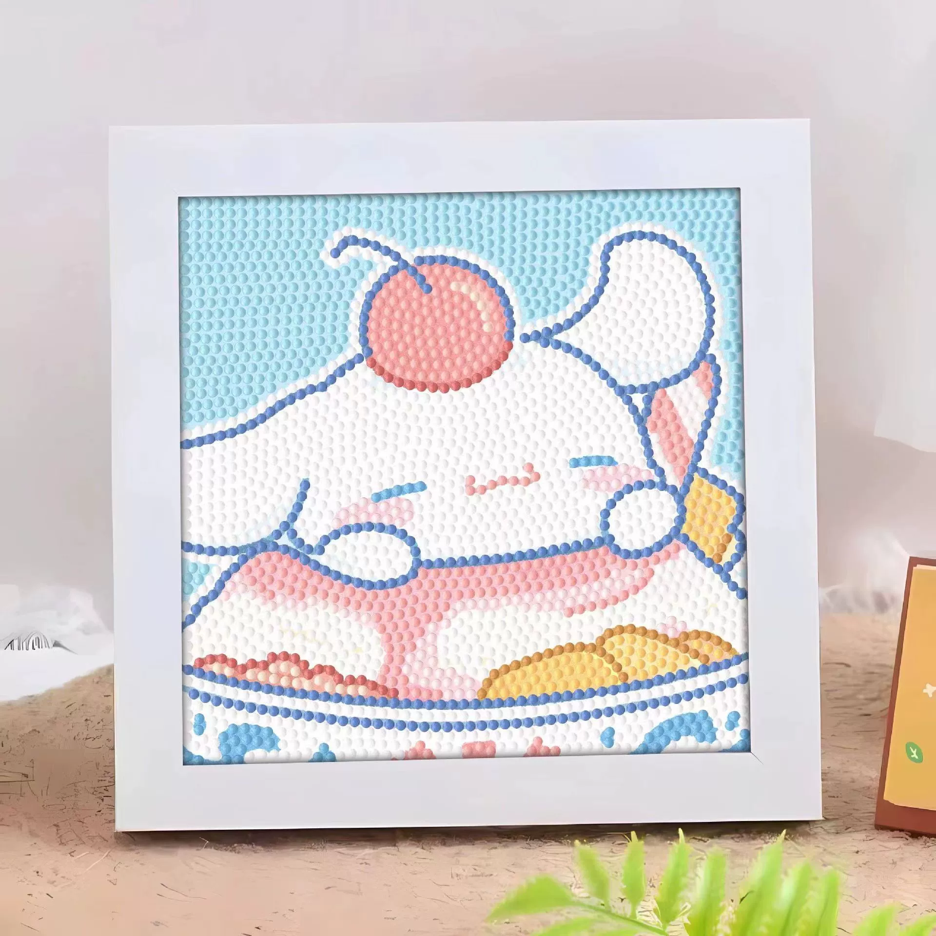 Кристальная вышивка DIY (Kuromi & KT Cat) 17×17 см фоторамка, набор наклеек в стиле мультфильма с полным заполнением