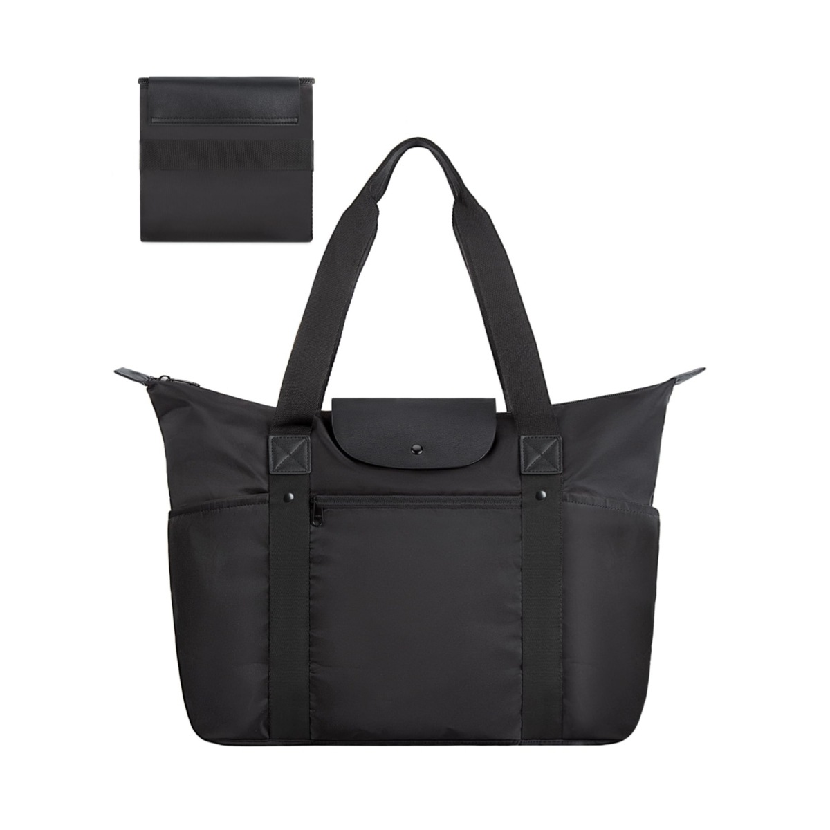 New women's compartments, foldable handbag with zipper, suitable for travel_voghion.com