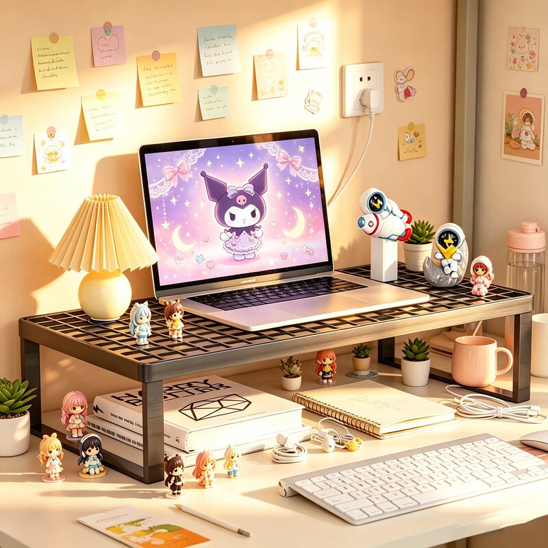 Laptop stand, suitable for student dorms, desktops, gaming laptops, with a cooling base and storage shelf, ideal for office workstations and display purposes Laptop stand, suitable for student dorms, desktops, gaming laptops, with a cooling base and storage shelf, ideal for office workstations and display purposes