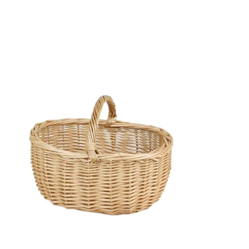 Cestas de bambú de vid de trenzado cestas de picnic cestas de almacenamiento cestas de frutas de trenzado cestas pastorales con cubierta de mesa