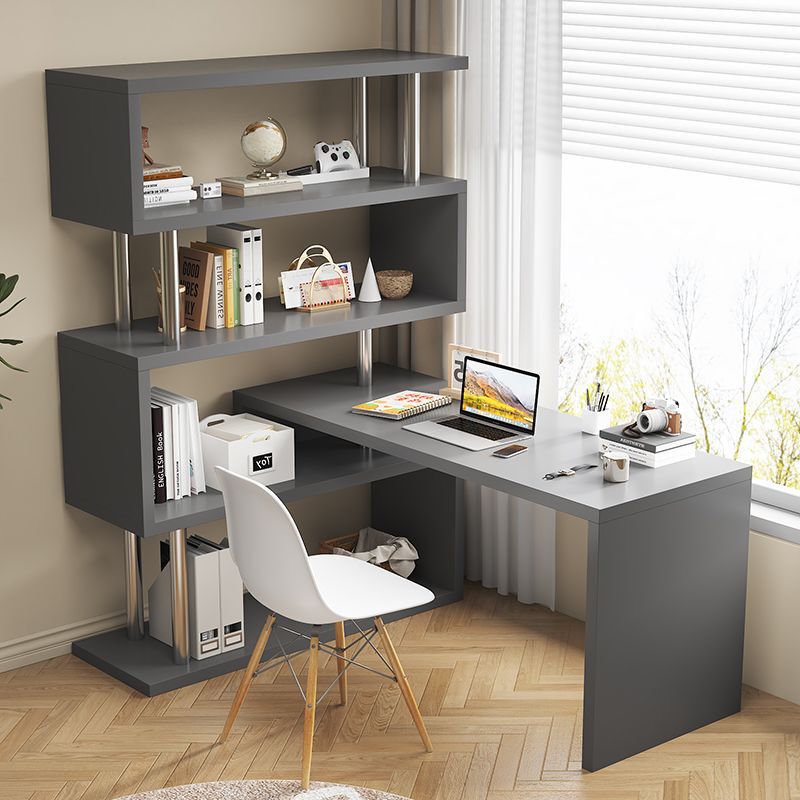 Rotating L-Shaped Corner Desk Bookshelf Integrated Kidsren's Study Table Writing Table Computer Table Bedroom Small Apartment
