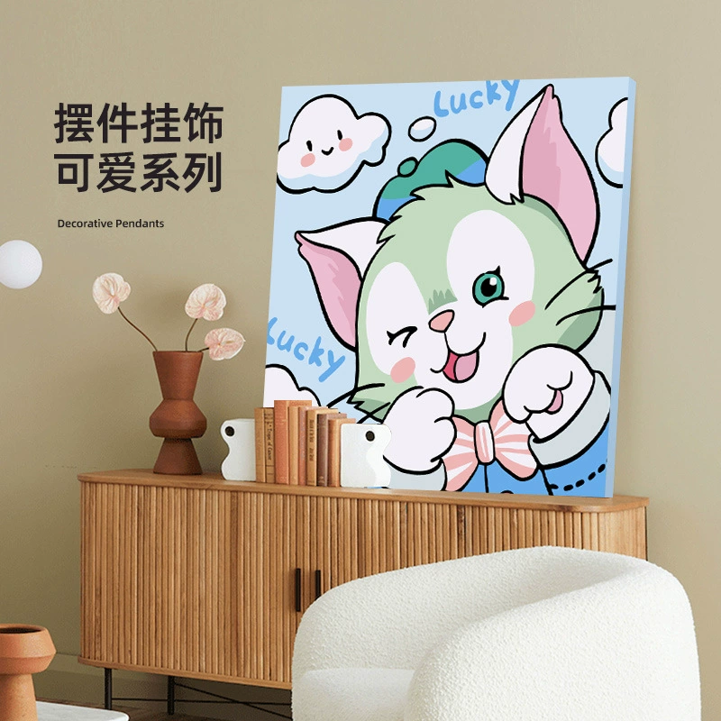 Хит продаж 20×20 см DIY цифровая картина по маслу, ручная живопись, мультяшная картина, Stall Market, прямые продажи производителе́й, ручная живопись
