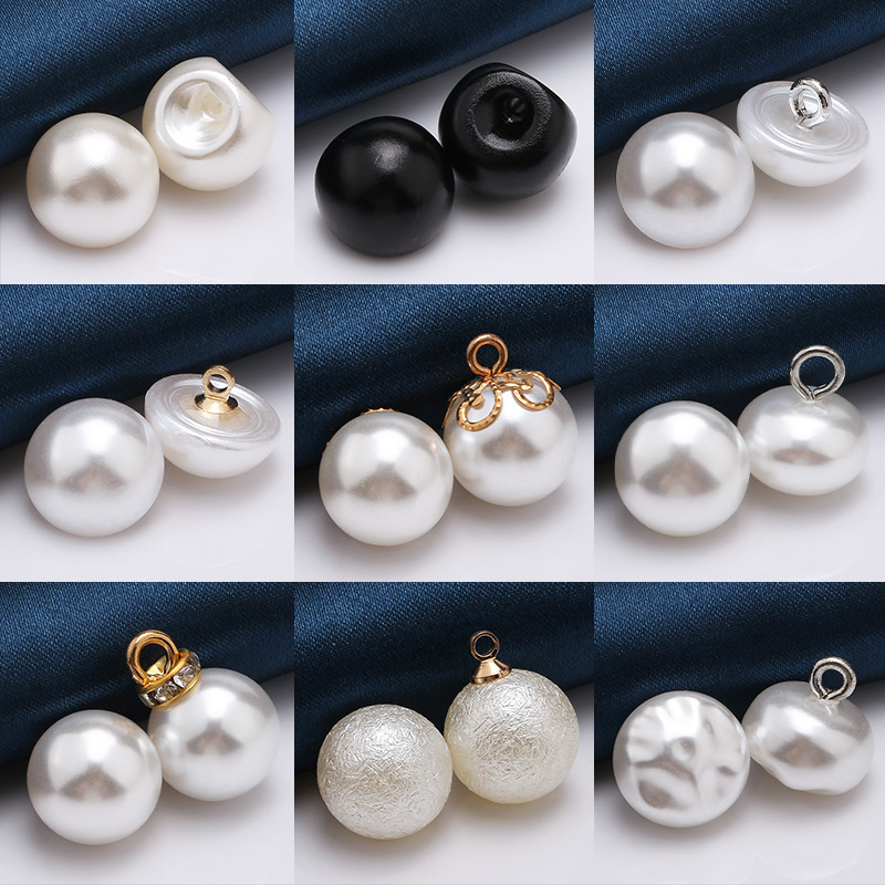 Black and White Pearl Buttons, Imitation Pearl Cheongsam, Costume Buttons, Mushroom Buttons, Bald Buttons, Round Copper Legs, Steamed Bun Buttons