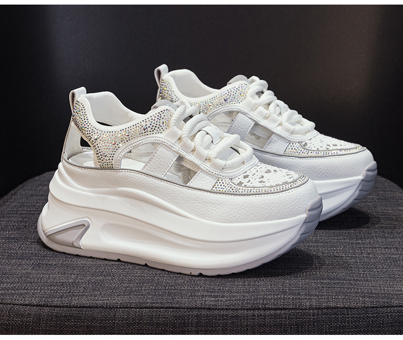 Women's Roman Sandals 2026 New Model Hollow Breathable Thick-Soled Height-Increasing Dign Niche Casual Fashion Dad_vogvips.com