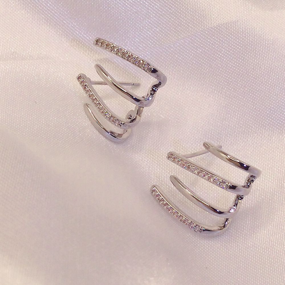 1 Pair Quantity Daily Occasion Copper Material 1 Pair Simple Style Geometric Plating Inlay Copper Zircon 14k Gold Plated Ear Studs