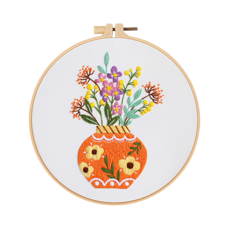 Nuevos productos originales DIY bordado a mano paquete de material floreciente flor fresca elegante Amazon venta caliente transfronteriza Inglés